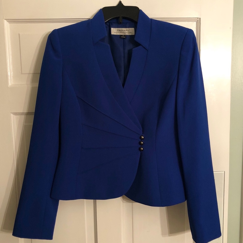 Tahari ASL Royal Blue Jacket